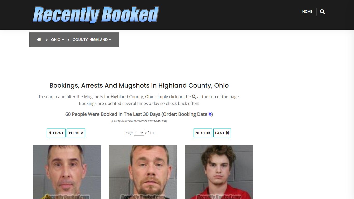 Bookings, Arrests and Mugshots in Highland County, Ohio - Recently Booked